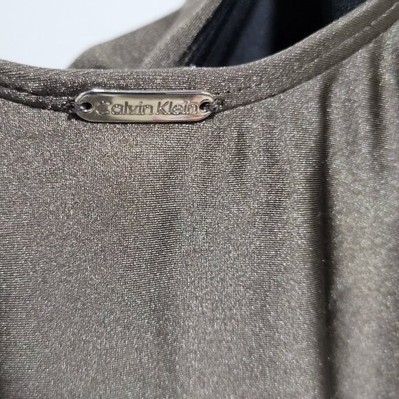 Calvin Klein Swimsuit 14 Women's One Piece Bronze Side Pleats Full Coverage - Picture 3 of 4